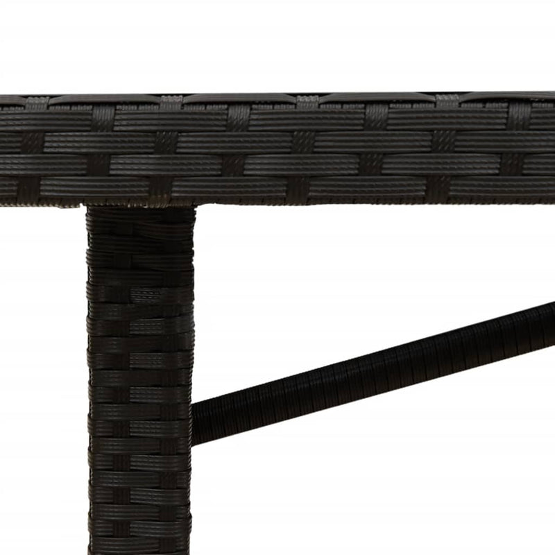 vidaXL fekete polyrattan kerti asztal akácfa lappal 190 x 80 x 75 cm