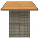 vidaXL szürke polyrattan kerti asztal akácfa lappal 190 x 80 x 75 cm