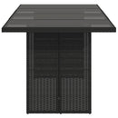 vidaXL fekete polyrattan üveglapos kerti asztal 190 x 80 x 75 cm