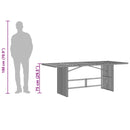 vidaXL fekete polyrattan üveglapos kerti asztal 190 x 80 x 75 cm