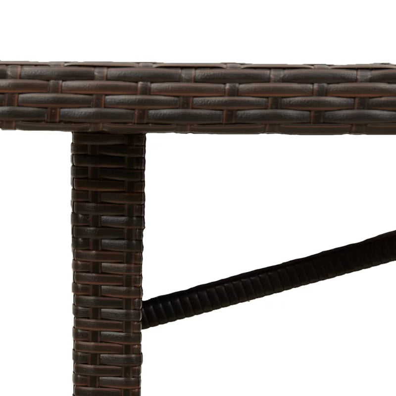 vidaXL barna polyrattan üveglapos kerti asztal 190x80x75 cm