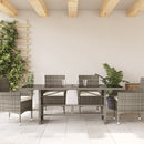 vidaXL szürke polyrattan üveglapos kerti asztal 190 x 80 x 75 cm