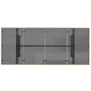 vidaXL bézs polyrattan üveglapos kerti asztal 190 x 80 x 75 cm