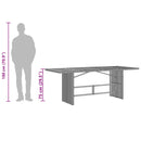 vidaXL bézs polyrattan üveglapos kerti asztal 190 x 80 x 75 cm