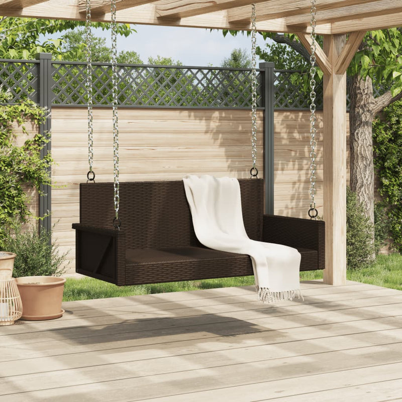 vidaXL barna polyrattan hintapad 119 x 56 x 48 cm