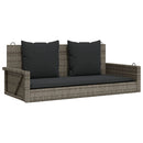 vidaXL szürke polyrattan hintapad párnákkal 119x56x48 cm