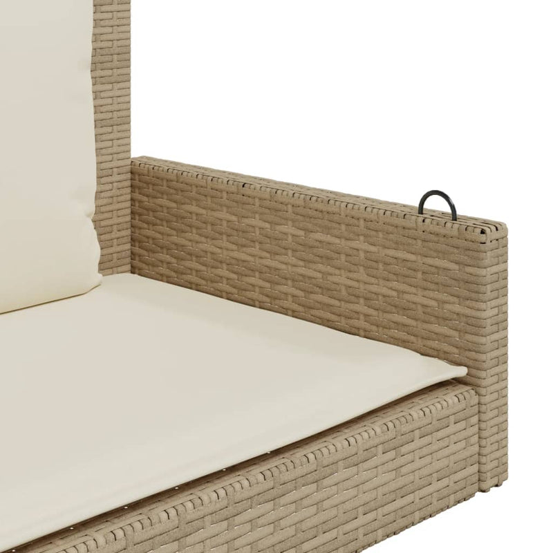 vidaXL bézs polyrattan hintapad párnával 119 x 56 x 48 cm