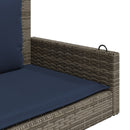 vidaXL szürke polyrattan hintapad párnákkal 119 x 56 x 48 cm
