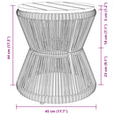 vidaXL fekete tömör akácfa dohányzóasztal drót aljjal Ø 45x44 cm