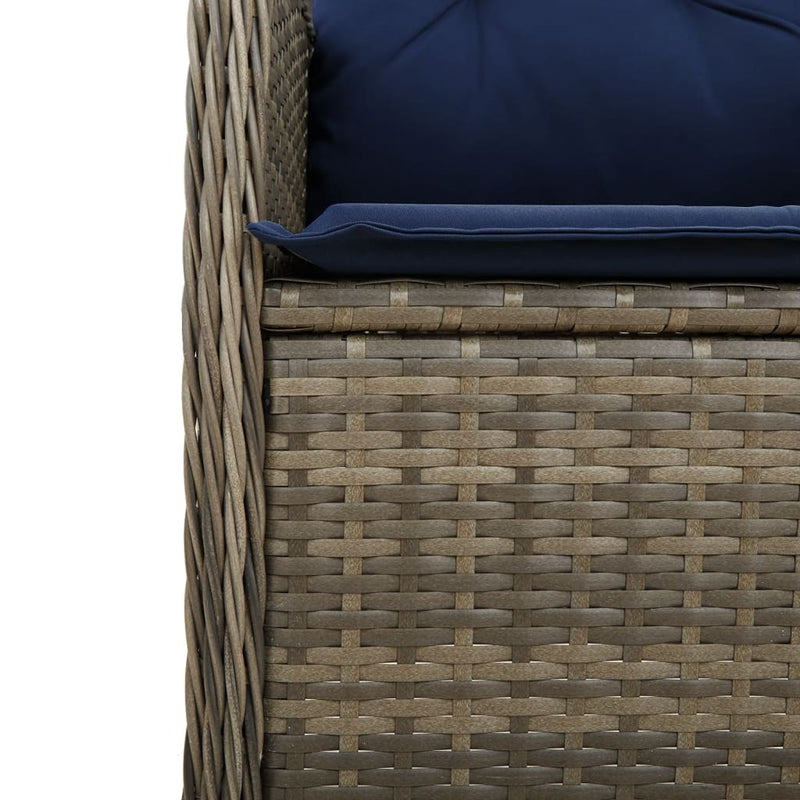 vidaXL 2 db szürke polyrattan dönthető kerti szék párnákkal