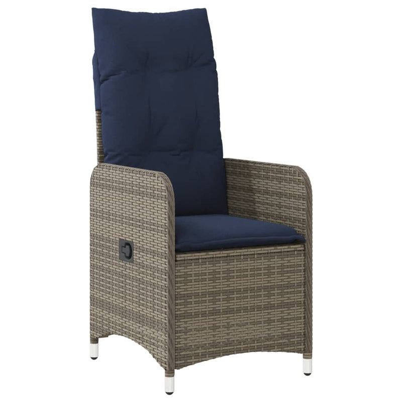 vidaXL 2 db szürke polyrattan dönthető kerti szék asztallal