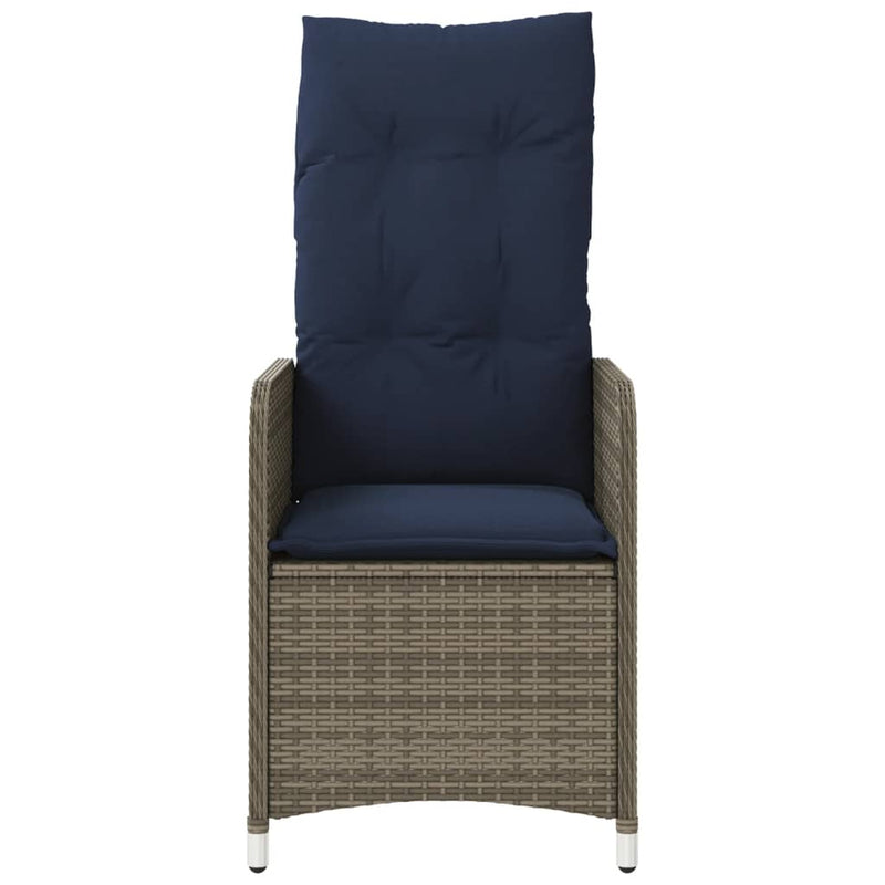 vidaXL 2 db szürke polyrattan dönthető kerti szék asztallal