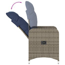 vidaXL 2 db szürke polyrattan dönthető kerti szék asztallal