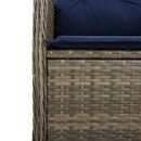 vidaXL 2 db szürke polyrattan dönthető kerti szék asztallal