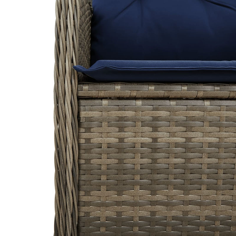 vidaXL 2 db szürke polyrattan dönthető kerti szék asztallal