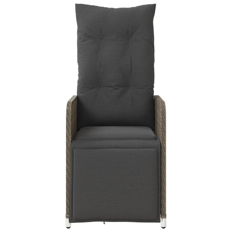 vidaXL 2 db szürke polyrattan dönthető kerti szék párnákkal