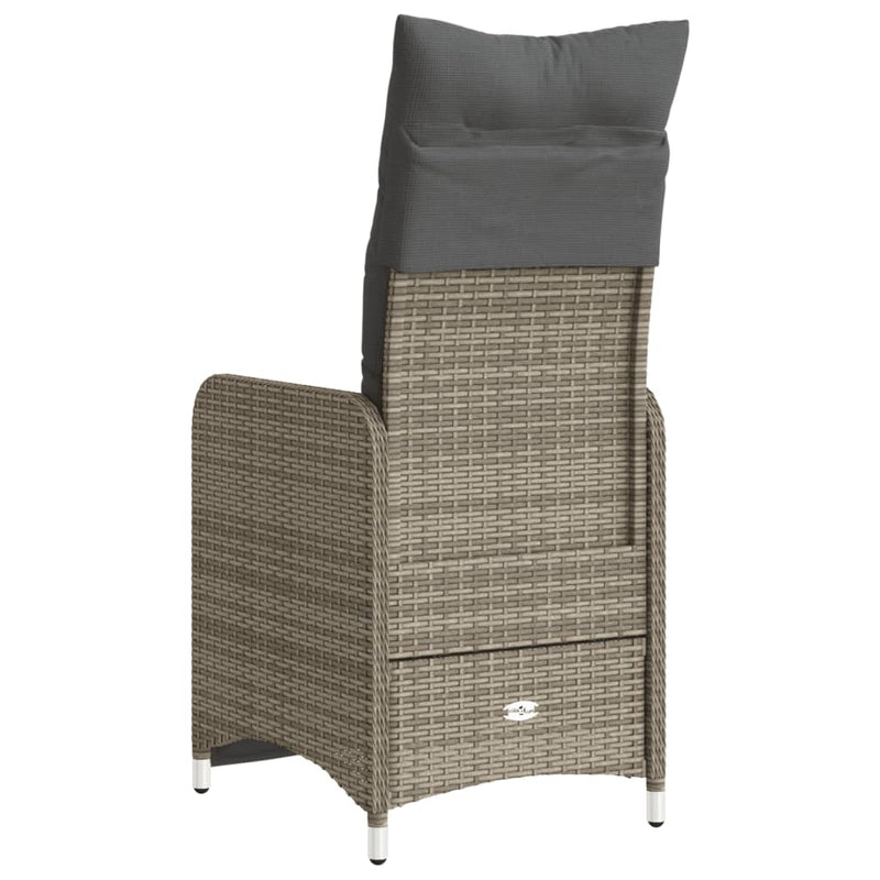 vidaXL 2 db szürke polyrattan dönthető kerti szék párnákkal