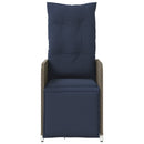 vidaXL 2 db szürke polyrattan dönthető kerti szék párnákkal