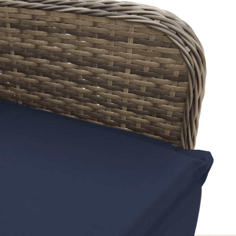 vidaXL 2 db szürke polyrattan dönthető kerti szék párnákkal
