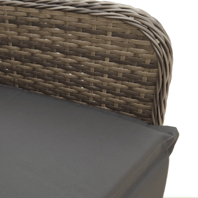 vidaXL 2 db szürke polyrattan dönthető kerti szék asztallal