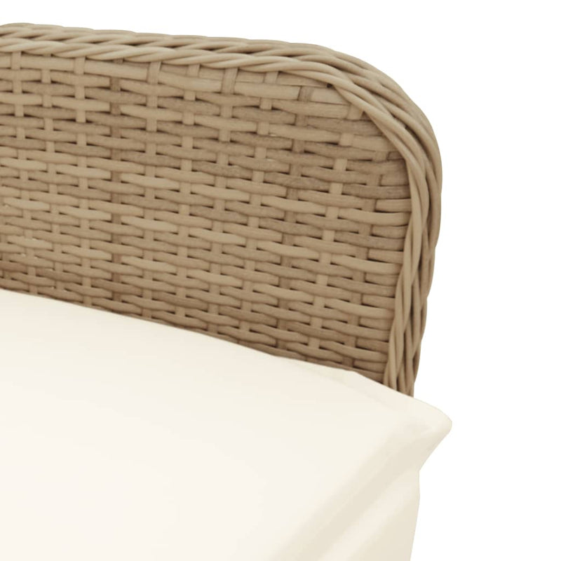 vidaXL 2 db bézs polyrattan dönthető kerti szék asztallal