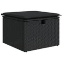 vidaXL fekete polyrattan kerti szék párnával 55 x 55 x 37 cm