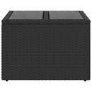 vidaXL fekete polyrattan üveglapos kerti asztal 55 x 55 x 37 cm