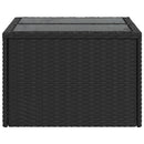 vidaXL fekete polyrattan üveglapos kerti asztal 55 x 55 x 37 cm