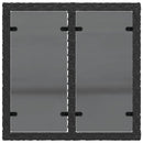 vidaXL fekete polyrattan üveglapos kerti asztal 55 x 55 x 37 cm