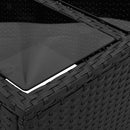 vidaXL fekete polyrattan üveglapos kerti asztal 55 x 55 x 37 cm