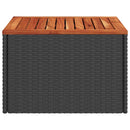 vidaXL fekete polyrattan és akácfa kerti asztal 55 x 55 x 37 cm
