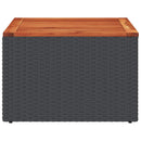 vidaXL fekete polyrattan és akácfa kerti asztal 55 x 55 x 37 cm