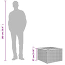 vidaXL fekete polyrattan és akácfa kerti asztal 55 x 55 x 37 cm