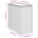 vidaXL fekete polyrattan üveglapos kerti kisasztal 58 x 27,5 x 55 cm