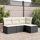 vidaXL fekete polyrattan kerti szék párnával 55 x 55 x 37 cm