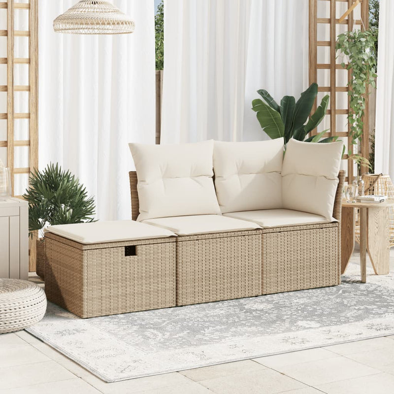 vidaXL bézs polyrattan kerti szék párnával 55 x 55 x 37 cm