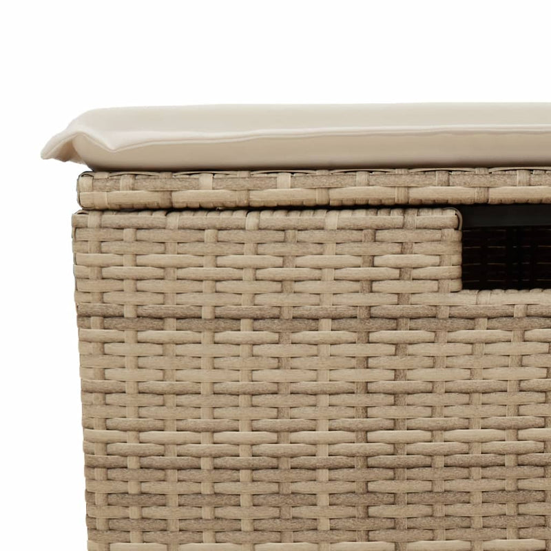 vidaXL bézs polyrattan kerti szék párnával 55 x 55 x 37 cm