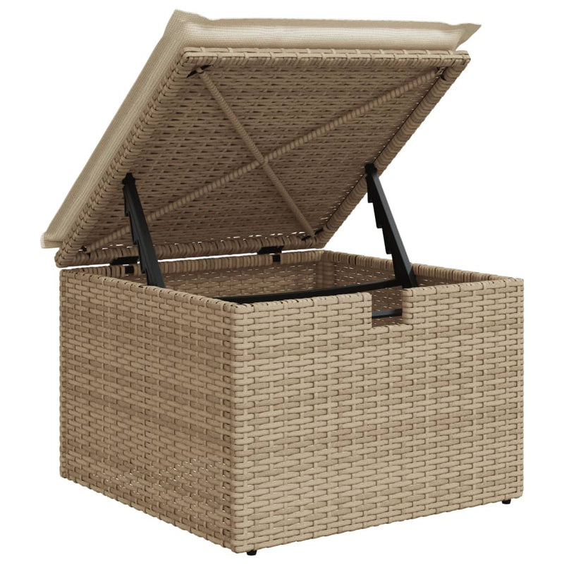 vidaXL bézs polyrattan kerti szék párnával 55 x 55 x 37 cm