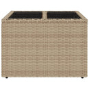 vidaXL bézs polyrattan üveglapos kerti asztal 55 x 55 x 37 cm