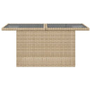 vidaXL bézs polyrattan üveglapos kerti asztal 100 x 55 x 73 cm