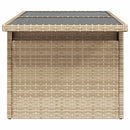 vidaXL bézs polyrattan üveglapos kerti asztal 100 x 55 x 73 cm