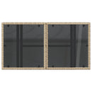vidaXL bézs polyrattan üveglapos kerti asztal 100 x 55 x 73 cm