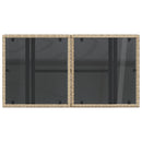 vidaXL bézs polyrattan üveglapos kerti asztal 100 x 55 x 73 cm