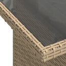 vidaXL bézs polyrattan üveglapos kerti asztal 100 x 55 x 73 cm