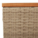vidaXL bézs polyrattan és akácfa kerti asztal 55 x 55 x 37 cm