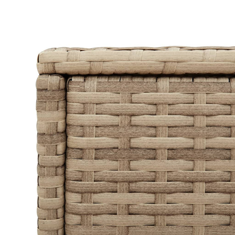 vidaXL bézs polyrattan kerti kisasztal üveg asztallappal 58x27,5x55 cm