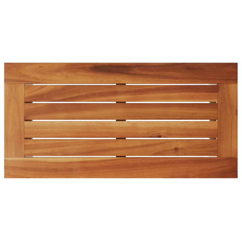 vidaXL bézs polyrattan kerti kisasztal fa asztallappal 58x27,5x55 cm