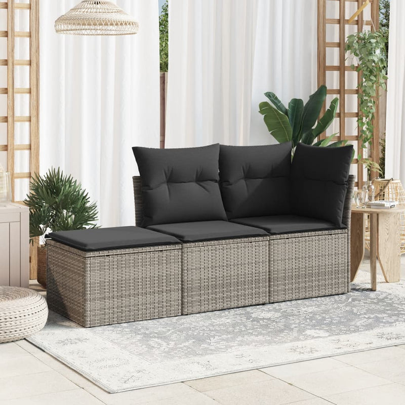 vidaXL szürke polyrattan kerti szék párnával 55 x 55 x 37 cm