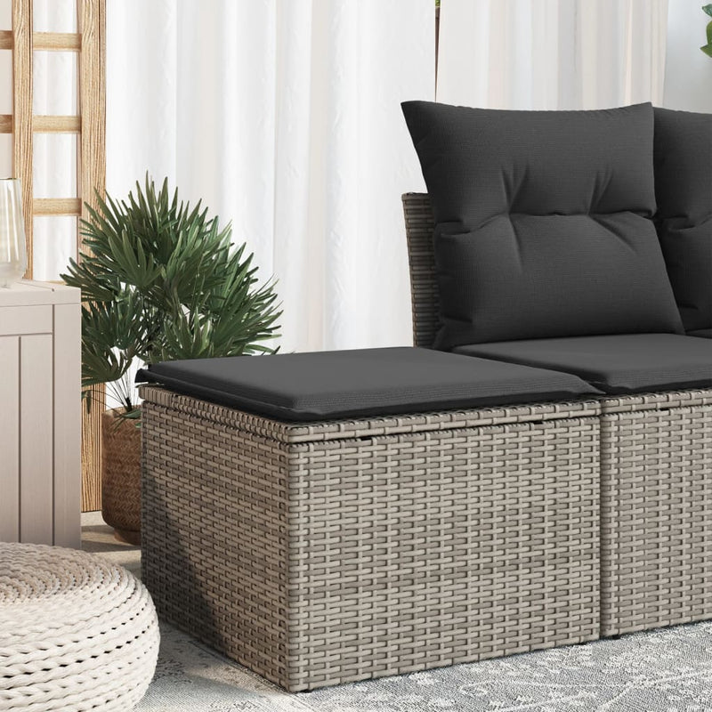 vidaXL szürke polyrattan kerti szék párnával 55 x 55 x 37 cm