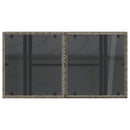 vidaXL szürke polyrattan üveglapos kerti asztal 100x55x73 cm